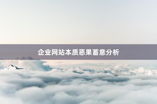 企业网站本质恶果蓄意分析