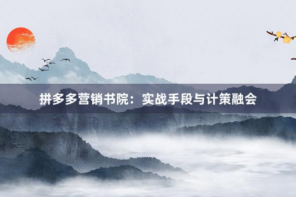 拼多多营销书院：实战手段与计策融会